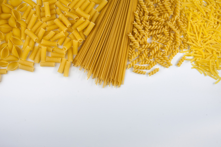 pasta macaroni on white background isolatedの写真素材