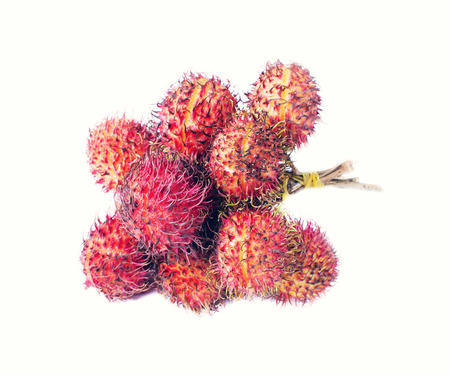 rambutan isolated on whiteの写真素材