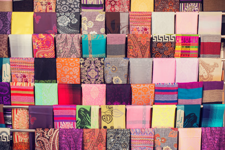 Silk Vietnamese scarf backgroundの写真素材