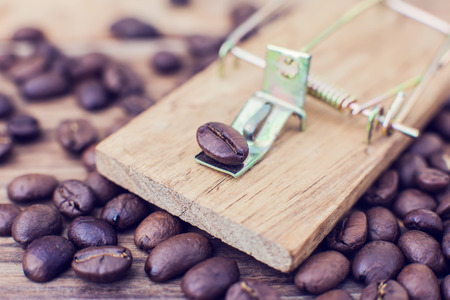 Mousetrap coffee caffeine coffee addiction dependency heart dangerの写真素材