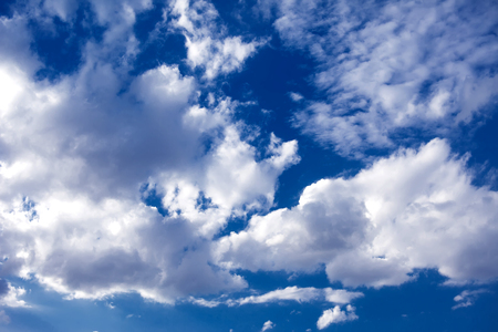Beautiful clouds with blue sky background. Nature weather, cloud blue sky and sunの写真素材
