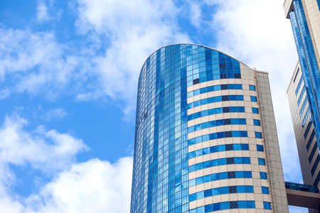 Modern Bussines Building Architecture with blue sky and clouds