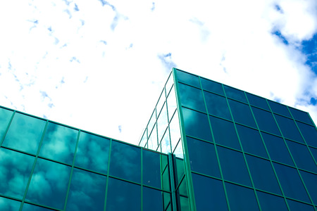 Modern Bussines Building Architecture with blue sky and clouds