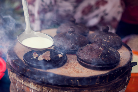 Vietnamese small rice pancake - Traditional food at the middle of Vietnamの写真素材