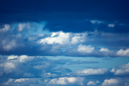 Beautiful clouds with blue sky background. Nature, weather, cloud blue sky and sunの写真素材