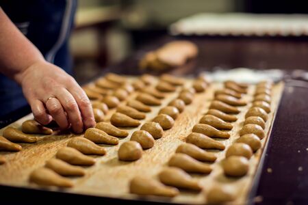 A process of production sweet bakery products at the factory.の写真素材