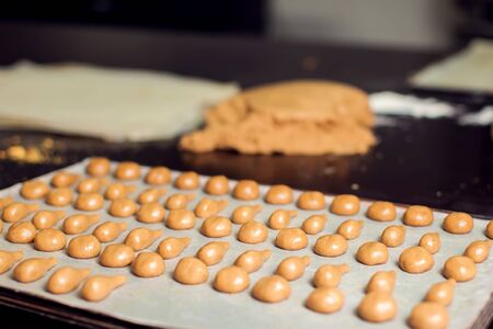 A process of production sweet bakery products at the factory.の写真素材