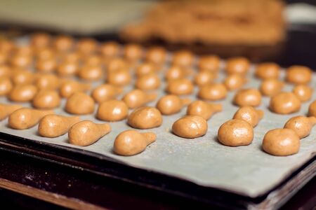A process of production sweet bakery products at the factory.
