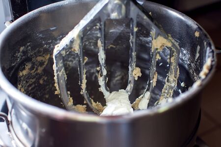 Electric device for kneading the dough. Food indusrty concept