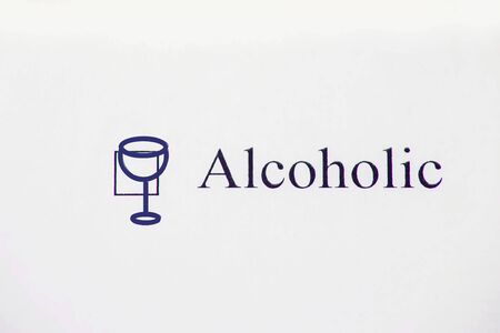 Checklist box - Alcoholic word. Check form and healthcare conceptの写真素材