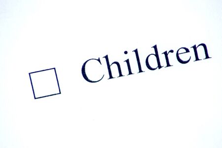 Checklist with a word Children on white paper with pen. Checkbox concept.の写真素材