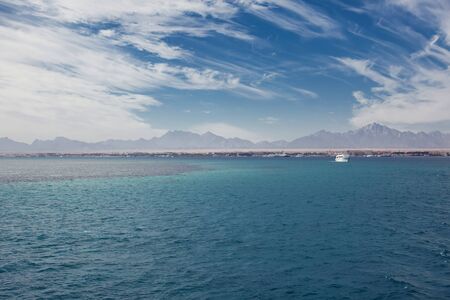 Calm Sea and Blue Sky Background.の写真素材