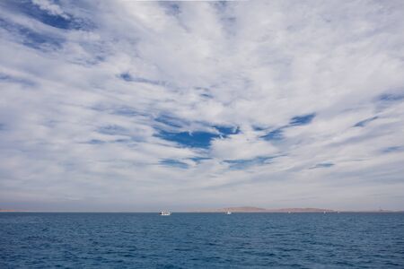 Calm Sea and Blue Sky Background.の写真素材