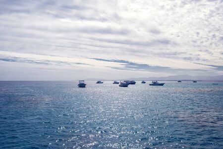 Calm Sea and Blue Sky Background.の写真素材
