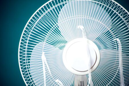 Cooling fan. Close up shot. Refreshong equipment for indoor.の写真素材