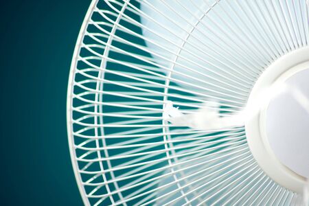 Cooling fan. Close up shot. Refreshong equipment for indoor.の写真素材