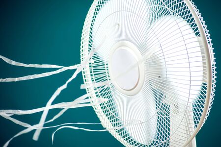 Cooling fan. Close up shot. Refreshong equipment for indoor.の写真素材