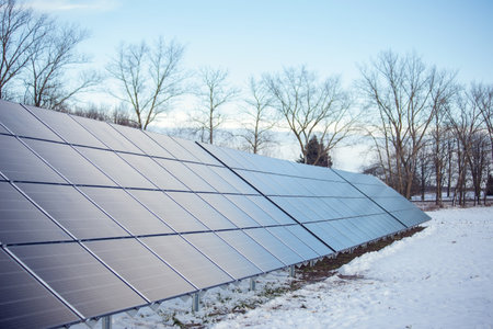 Power solar panels, alternative clean green energy concept. Environmental protectionの写真素材