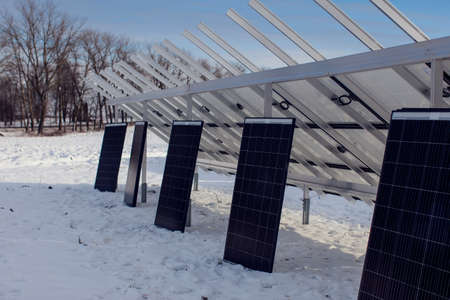 Installation of solar panels. Alternative energy. Environmental protection