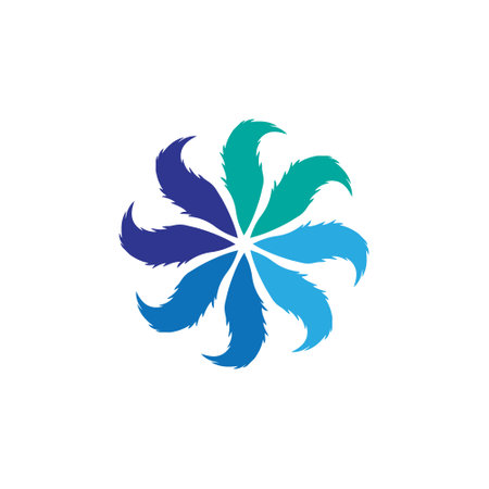 The is formed from eight tails that form a circle. Suitable for companies that have many branches, merger companies, or companies that have eight visions or missions as depictedのイラスト素材