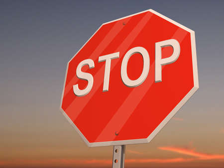 Stop Sign with a dark sky.