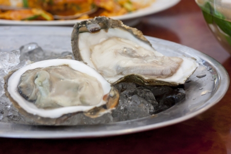 two of fresh oyster  