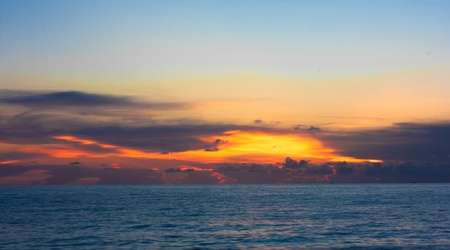 beautiful cloud and sunset at Aownoi ,Kohkood Island Thailand.の写真素材