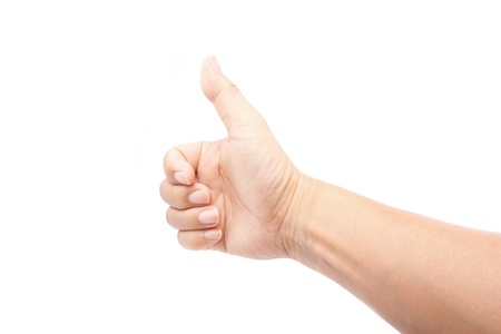 make thumbs up isolated on whiteの写真素材