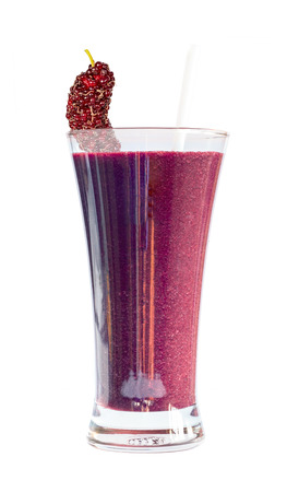 mulberry juice extract in curve shape isolated on whiteの写真素材