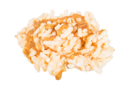 rice cracker isolated on whiteの写真素材