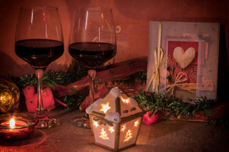 Christmas night.  Christmas decoration.の写真素材