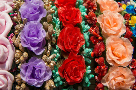 Flowers made of textiles. Suitable for background.の写真素材