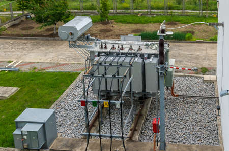 Electrical transformer to supply electricity to the industrial zone.
