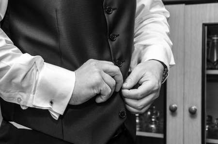 Man is preparing for a meeting.の写真素材