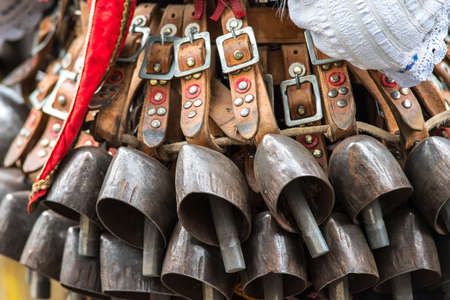 Folk Costumes of Kukeri in Bulgariaの写真素材