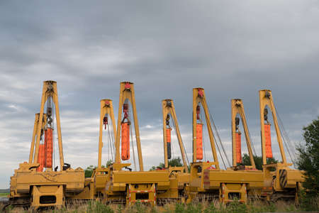pipelayer machine for oil and gas pipelinesの写真素材