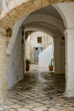 An alley in Polignano a Mare, Puglia, Italyのeditorial素材