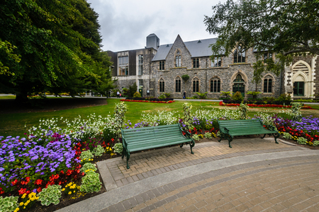 Canterbury museum next to botanical gardens, Christchurch, New Zealandのeditorial素材