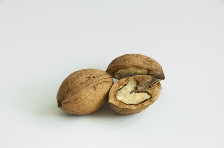 One walnut and one separatedの写真素材