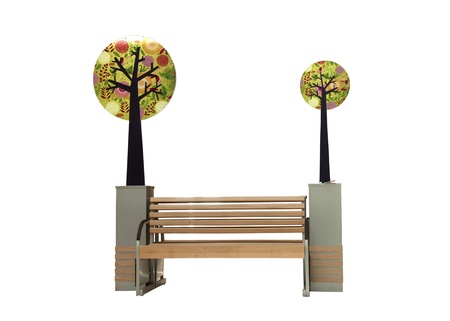 Brown benchの写真素材