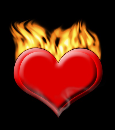 Heart in Fire. Computer Graphics.の写真素材