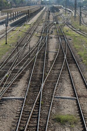 Railways on station. Realways network. の写真素材
