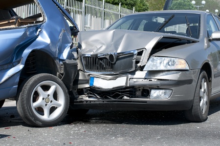 Two cars crashed. Close up image Two cars crashed. Close up image