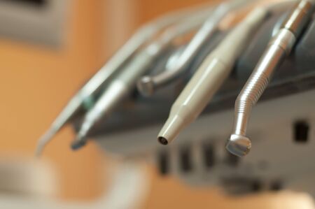 Dental machine and equipment. Close up instruments