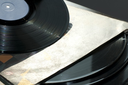 LPs and covers.Natural lightの写真素材