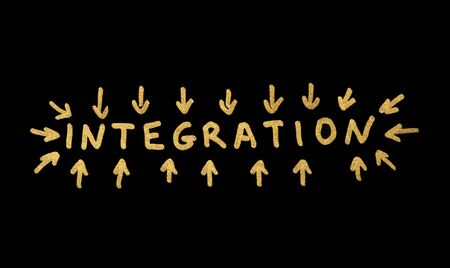 Word Integration and points over black background