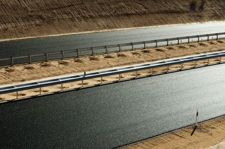 New asphalt highway road. Black asphalt