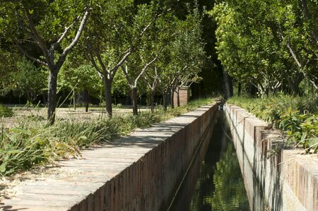 Irrigation canal into the garden