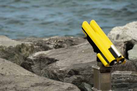 Coin Operated yellow Binocular .の写真素材