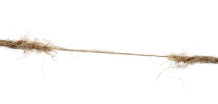 Torn broun natural hemp rope